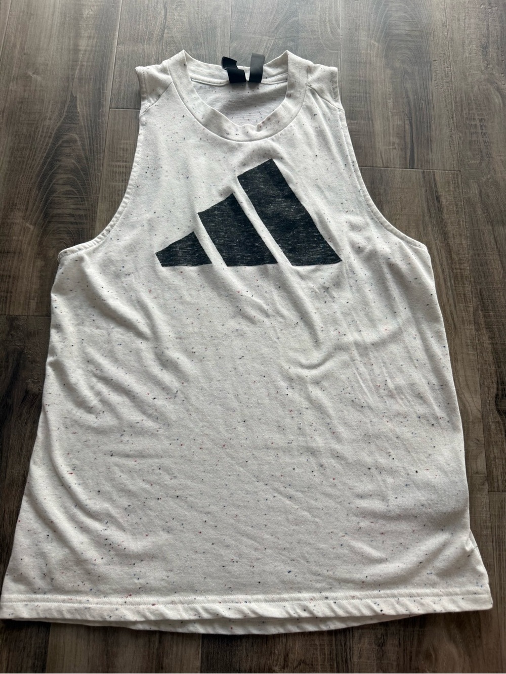 Adidas Women’s White Sleeveless Training Tank with Black Logo